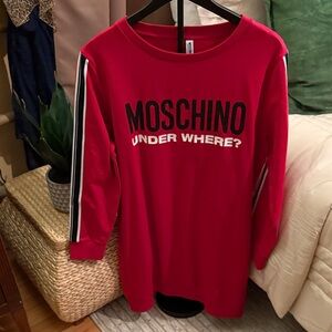 Moschino Kids Bold Red Long Sleeve Tee